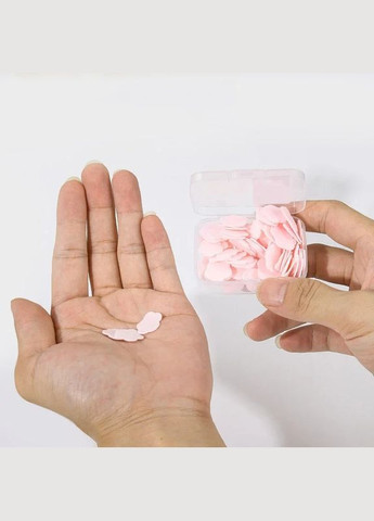 Бумажное одноразовое мыло в кейсе 100 шт Розовое No Brand (289204381)