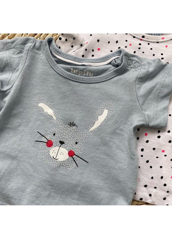 Голубая футболка набор 2 шт на девочку, белая, голубая Lupilu