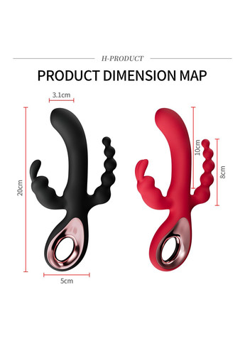 Вібратор-кролик червоного кольору для стимуляції точки G, на акамуляторі No Brand (315725407)