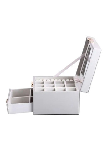 Скринька для прикрас з еко шкіри 2 яруси органайзер для ювелірних виробів HP-5-2G Yiwu (353502868)