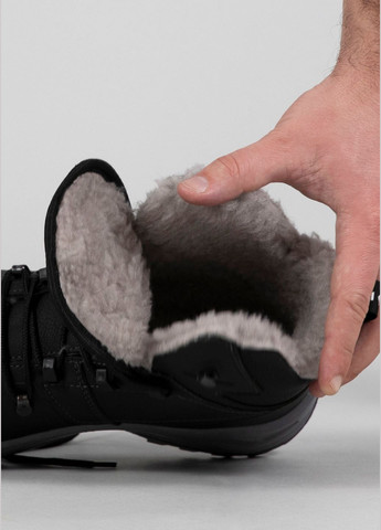 Черные зимние ботинки мужские зимние с мехом черные (365 черные) Paolla