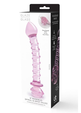 Спиральный фаллоимитатор для точки G из стекла Dream Toys Glaze Glass в форме бутона розы Dreamtoys (330617781)