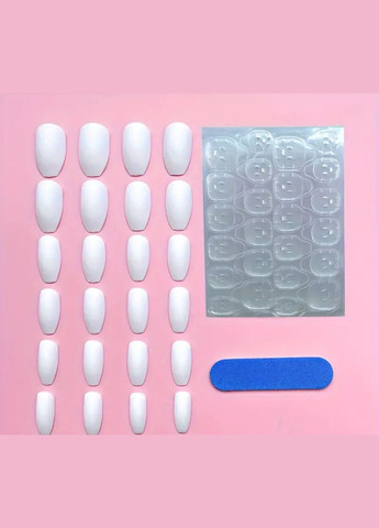 Накладные ногти в комплекте со скотчем - White Sq Nails (301646617)