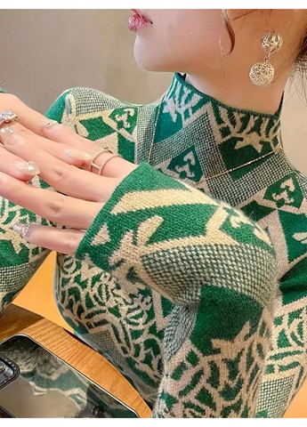 Жіночий светр-гольф з високим коміром 2025 S No Brand (369904561)