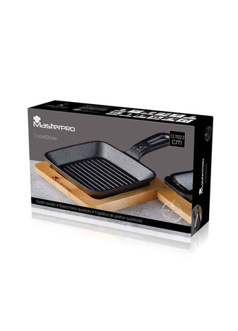 Сковорода чавунна міні з сервер. дошкою Cook & share, 13,7 см, квадратна (BGMP-3808-4) Masterpro (370641766)