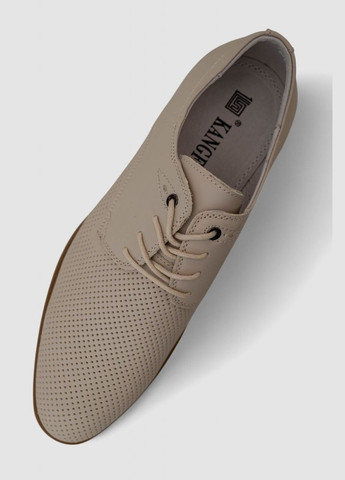 Бежевые туфли мужские с перфорацией KangFu