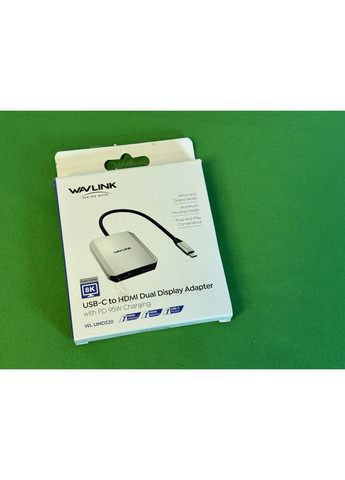 Хаб, Док-станція, Перехідник WAVLINK WL-UMD320, 3-In-1 USB-C to HDMI Dual Display Adapter, Single 8K@30Hz/4K@120Hz Dual 4K@60Hz No Brand (351371659)