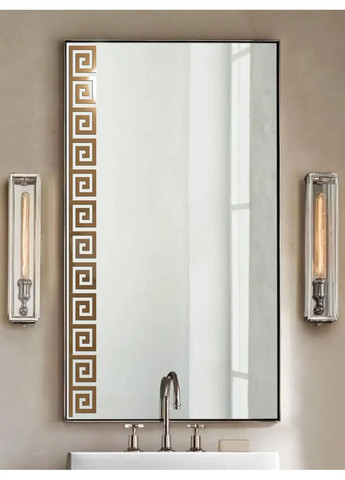 Интерьерная наклейка на стену зеркальная декоративная акриловая самоклеящаяся Меандр 12 шт. Бронза Ваша Світлість (366334610)