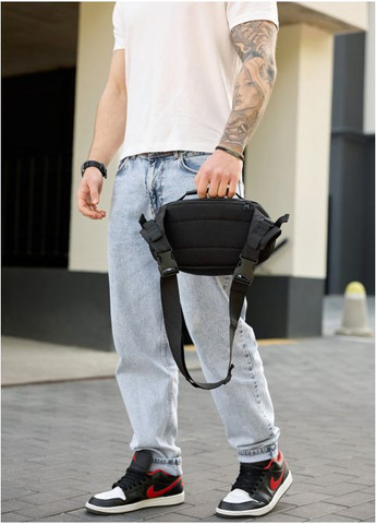 Чоловіча тканинна сумка через плече Чорна (9670301517) Sambag (361244881)