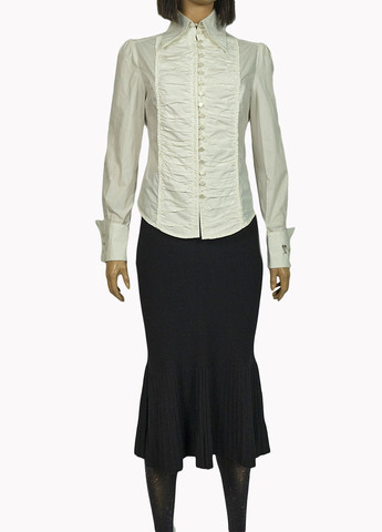 Белая женская блуза с рюшами fv-806033 белый Lowett