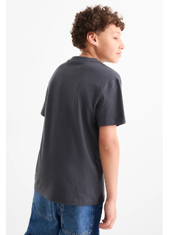 Серая демисезонная хлопковая футболка C&A