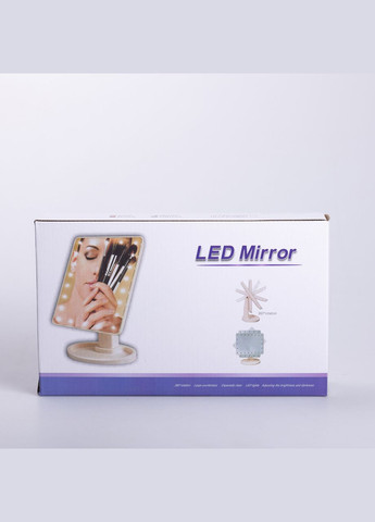 Дзеркало косметичне 21х16 см 16 LED Чорне HP-10-3AW Yiwu (325922757)