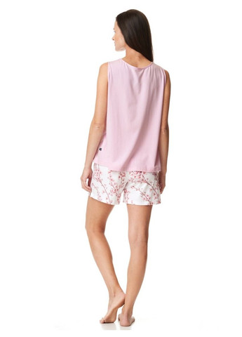Розовая всесезон женская пижама майка + шорты Key
