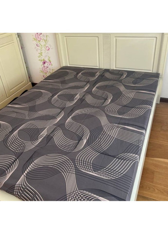 Простирадло на резинці 180х200 темно-сіре Абстракція Бязь Голд PR396 Ananasko (372019826)