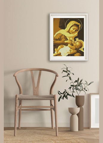 Набір алмазної мозаїки 40х50 Ікона Годувальниця монохром золота SP069 ColorArt (299772522)