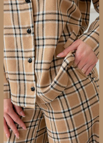 Коричневая всесезон пижамный фланелевый костюм с брюками macchiato Forly