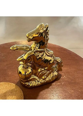 Керамічна настільна вишукана прикраса для дому статуетка золота фігурка у вигляді коня-талісман No Brand (324019511)