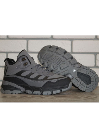 Серые повседневные, кэжуал зимние ботинки зимние подростковые серые с черным FDEK