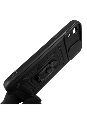 Чохол для iPhone XR броньований з кільцем зі шторкою на камеру на айфон хр чорний rg1 Apple (366022715)