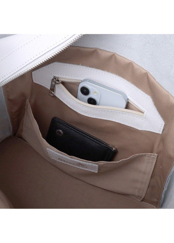 Практична сумка-шоппер із натуральної шкіри 22844 Біла Shvigel (307053955)