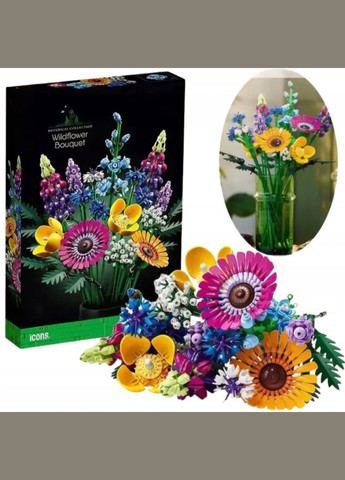 Конструктор Botanicals Букет полевых цветов, 939 деталей, в стиле lego лего No Brand (340672739)