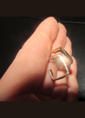 Золотистые квадратные серьги гвоздики, 5211 Fashion Jewelry (336950291)