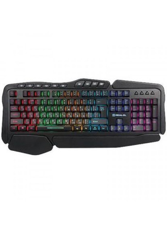 Клавіатура Real-El 8900 gaming rgb macro, black (275092365)