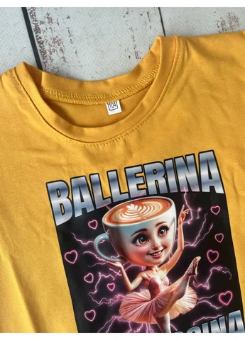 Желтая летняя детская футболка ballerina cappuccina желтый (1574) Reluna