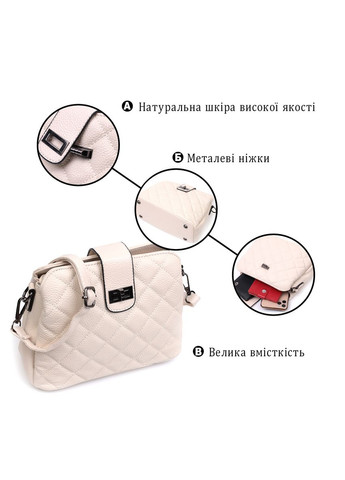 Вишукана сумка для стильних жінок із натуральної шкіри біла 22414 Vintage (329196712)