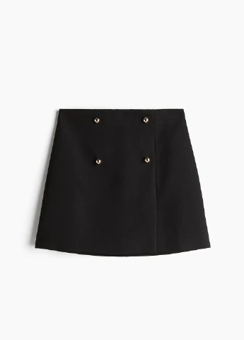 Черная кэжуал однотонная юбка H&M