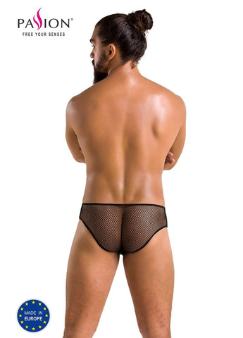 Чоловічі труси зі шнурівкою Slip Richard XXL/XXXL, чорні, екошкіра, сітка Passion (297588027)