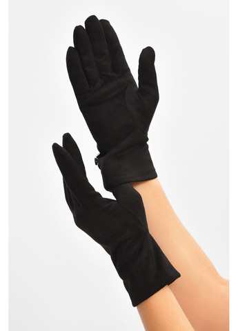 Рукавички жіночі замшеві на штучному хутрі чорного кольору. Let's Shop (367102271)