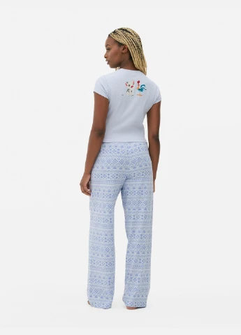 Футболка,голубой с принтом, Primark - (337100109)