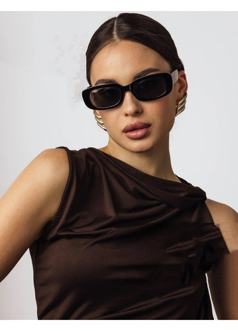 Солнцезащитные очки прямоугольные Curtain черные No Brand (330751321)