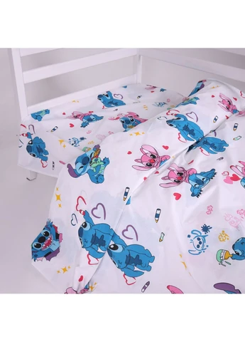 Комплект постільної білизни Ranforce Elite TEENAGER 17-0909 Cute Stitch White Полуторний Євро Mirson (399958297)