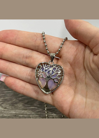 Кулон з Місячним каменем в оправі "Дерево життя у серці" на брелоку для ключів в подарунковій коробочці Овен (331291908)