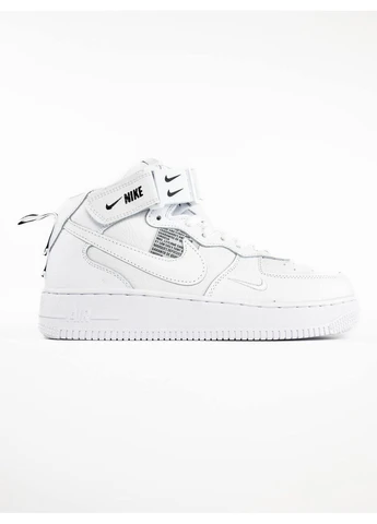 Білі кросівки чоловічі nike air force 1 high white black найк аір форс 1 білі демісезон No Brand