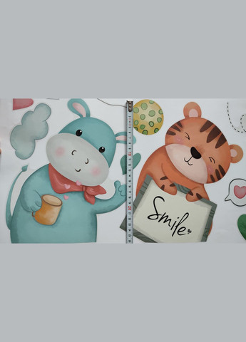 Вінілові наклейки на стіну Тваринки в дитячий садочок (лист 60 х 90 см) Б408-3 No Brand (302241891)