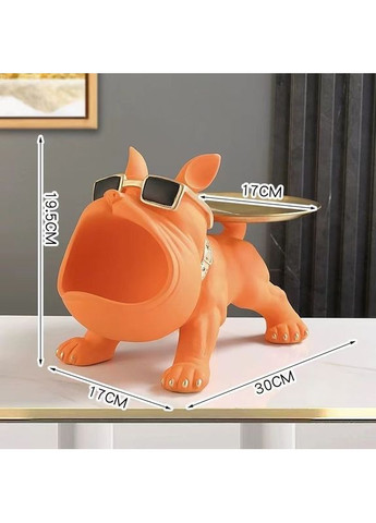 Шикарний елемент інтер'єру — органайзер для дрібниць у вигляді помаранчевого бульдога No Brand (335355598)