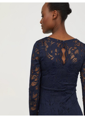 Темно-синее вечернее платье для беременных H&M однотонное