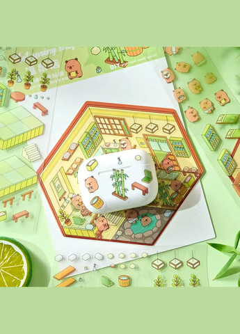 Набір пейзажних наклейок Спа з капібарами 12,5x19 см 1 набір (0008) No Brand (333342156)