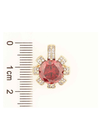 Кулон Позолота 18K «Квіточка з червоним фіанітом та інкрустацією цирконієм» для ланцюжка до 5мм (262305) Xuping Jewelry (363328501)