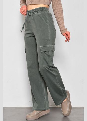 Штани жіночі напівбатальні зеленого кольору Let's Shop (285692233)