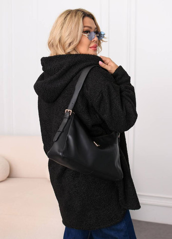 Черная повседневный, кэжуал рубашка однотонная Modena с длинным рукавом