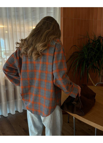 Оранжевая повседневный, кэжуал рубашка в клетку Vakko