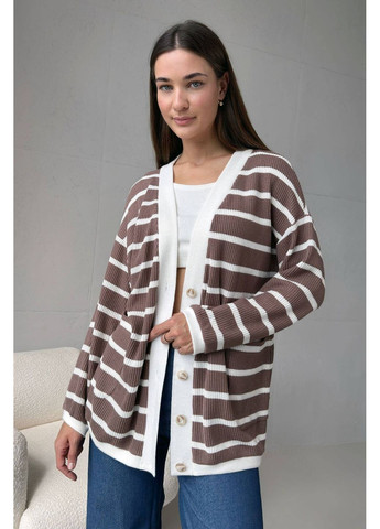 В'язаний кардиган на ґудзиках, колір Коричневий Nenka (367831843)
