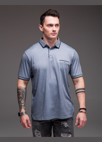 Серая футболка поло в большом размере. с коротким рукавом Vakko