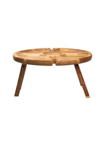 Винний круглий столик з дерева 35х35х18 см на ніжках BWR35018S LUGI (370800963)