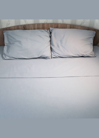 Комплект постельного белья Евро 200х220 Поплин 120 г/м2 Хлопок (Светлосерый) 2 х 40х60 GM Textile (273378611)