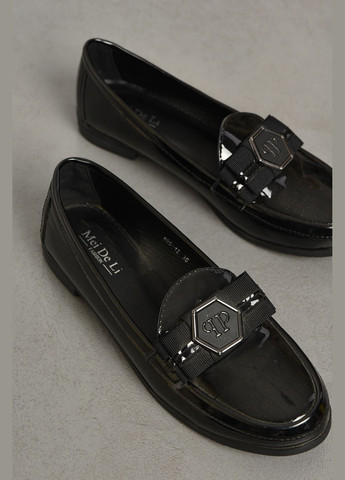 Let's Shop Туфлі-лофери жіночі чорного кольору лофери чорний з штучна шкіра, україна — демісезон (307791426)